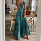 Floral Paisley v Neck Tiered Maxi Dress