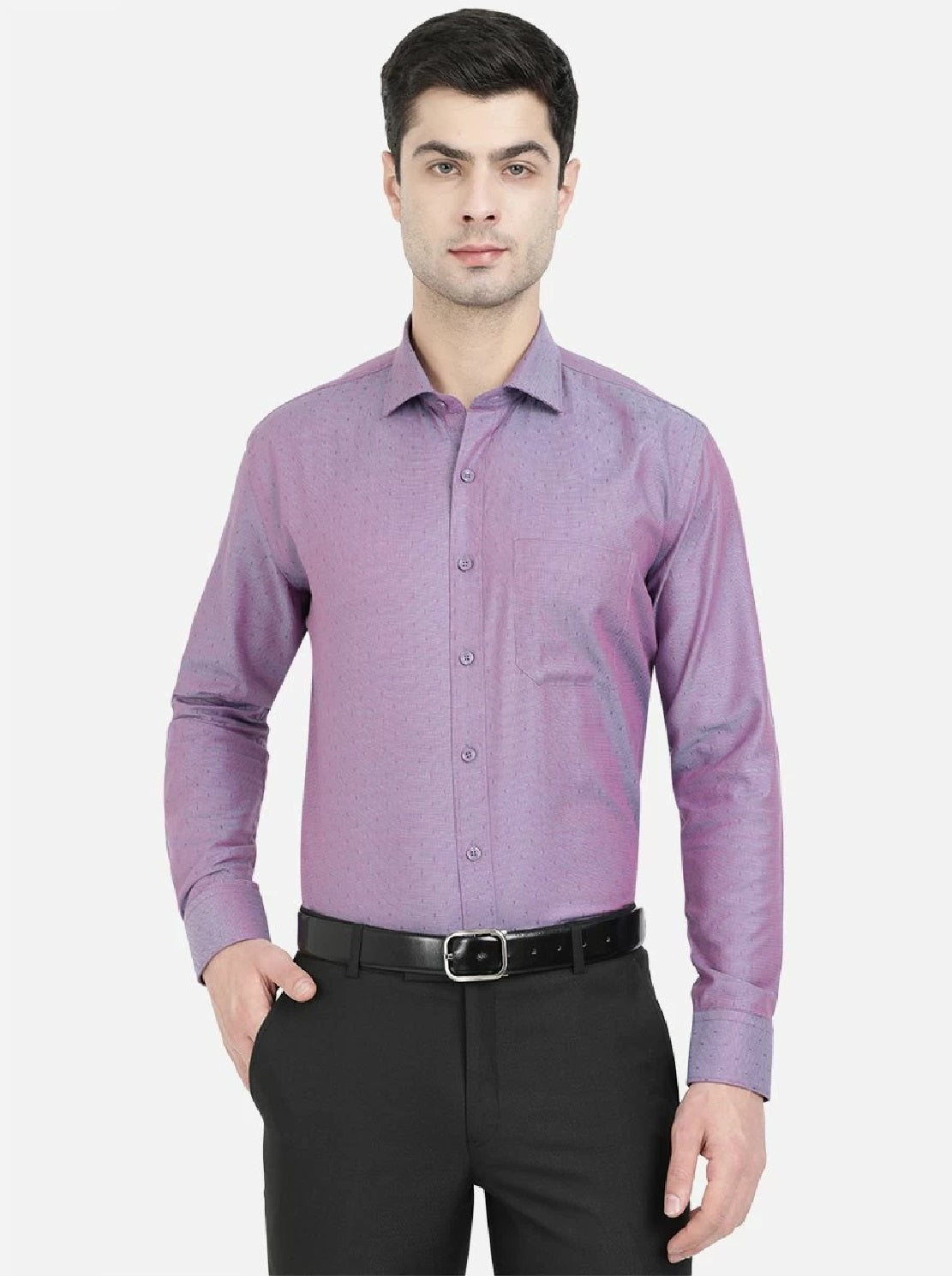 Alfani Men's Regular Fit Long Sleeve Dress Shirt Purple Size 32-33