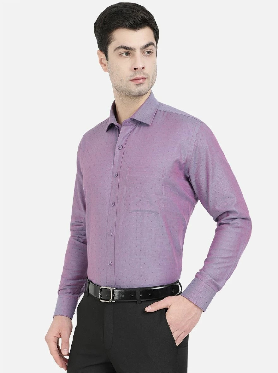 Alfani Men's Regular Fit Long Sleeve Dress Shirt Purple Size 32-33