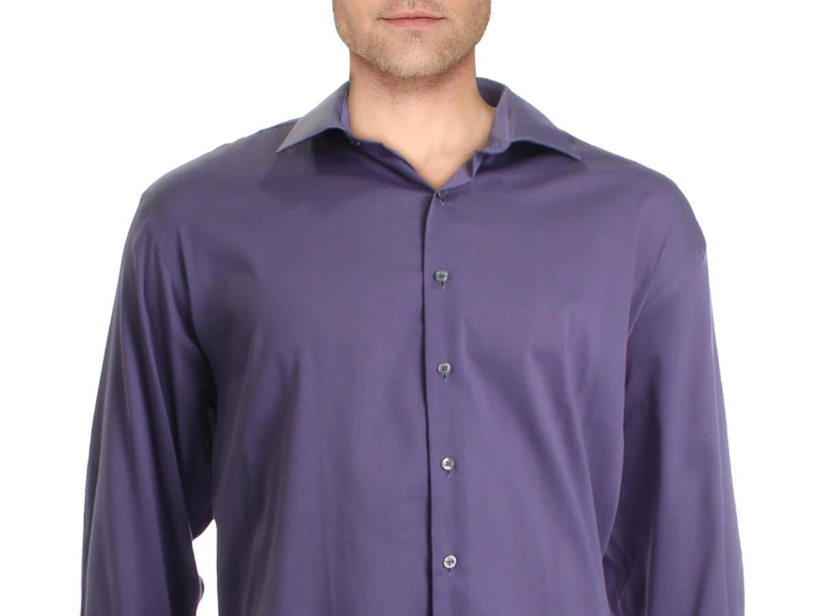 Alfani Men's Regular Fit Officewear Button Down Shirt Purple Size XXL 18-18/5