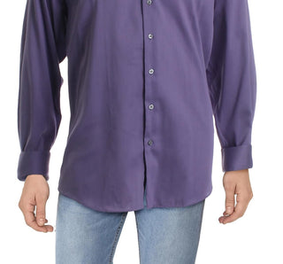 Alfani Men's Regular Fit Officewear Button Down Shirt Purple Size XXL 18-18/5