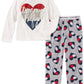 Tommy Hilfiger Toddler Little & Big Girls 2-Pc. Heart Pajama Set White Size 6-7