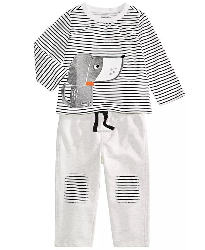 First Impressions Baby Boys Knee-Patch Jogger Pants White Size 12MOS