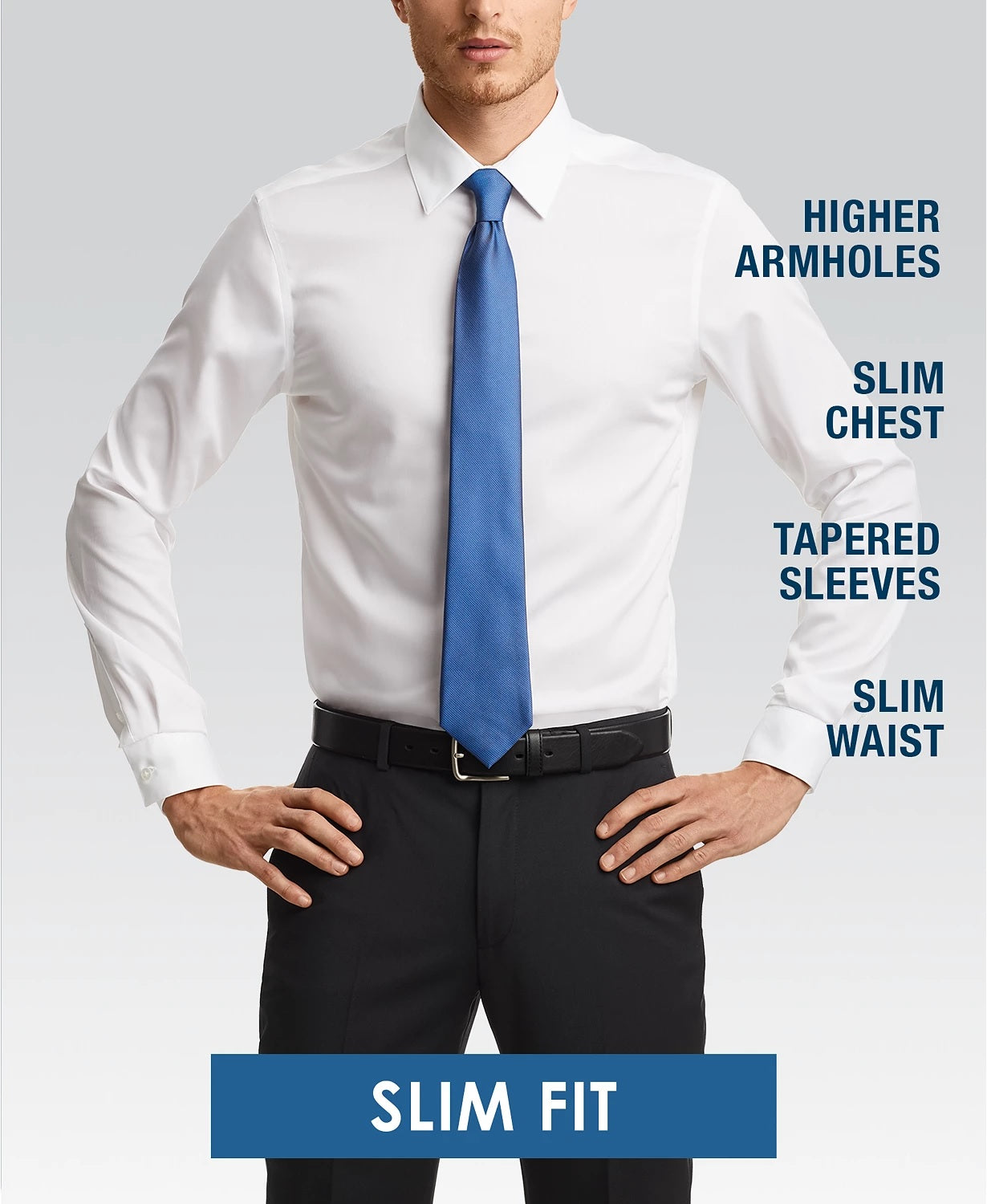 Kenneth Cole Reaction Men's The Flex Slim Fit Wrinkle Free Dress Shirt Navy Size 34-35