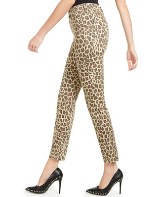 Guess Women's Leopard-Print Skinny Jeans Brown Size 25