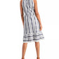 Style & Co Women's Striped Jacquard Midi Dress  Navy Size Medium