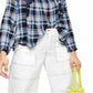 Free People Women's Siena Top Plaid Square Neck Blue Size Medium