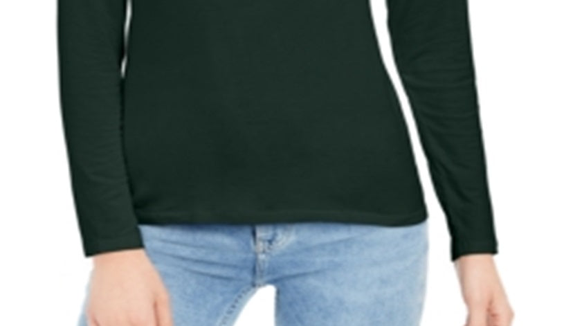 Style & Co Women's Mock Neck Top Green Size Petite S