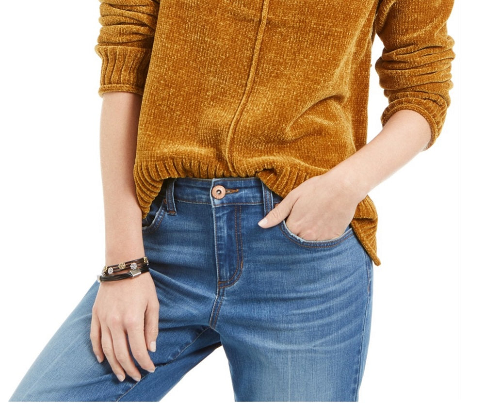 Style & Co Women's Chenille Pullover Sweater Yellow Size Petite Medium