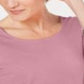 Karen Scott Women's Cotton Scoop Neck Top Pink Size Petite Large