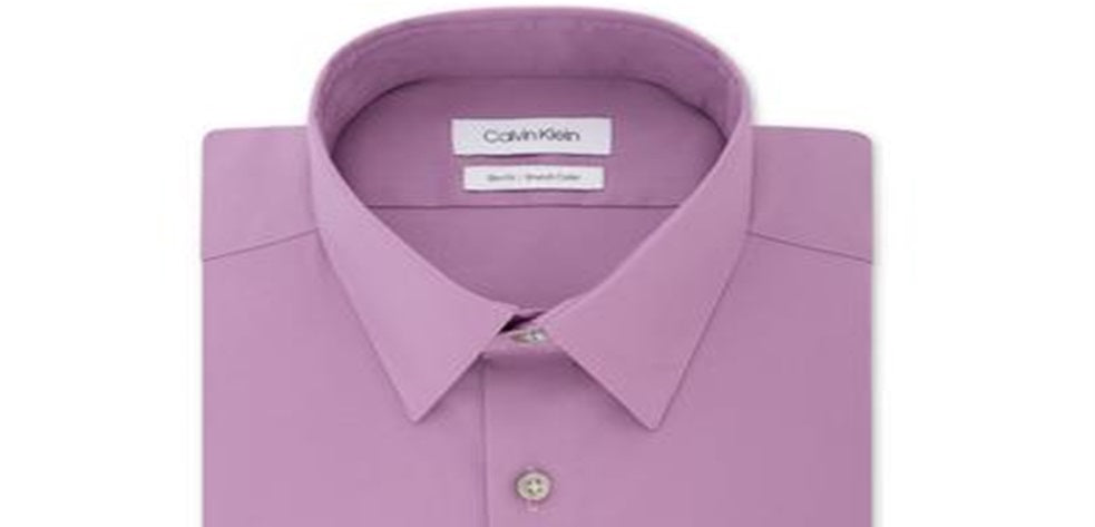 Calvin Klein Men's Slim Fit Collar Dress Shirt Purple Size XL 17/5
