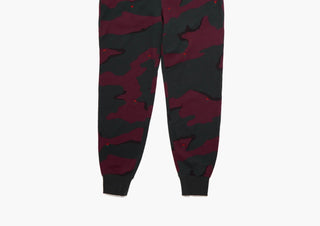 Lacoste Men's Live Rose Embroidered Camo Sweatpant Berry Jam-Black Size X-Large