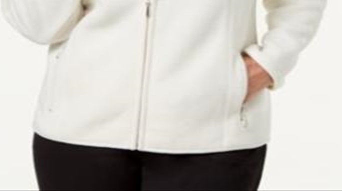 Karen Scott Women's Zeroproof Fleece Jacket Eggshell Size Petite L