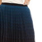 Anne Klein Women's Sheer Knee Length Knife Pleated Skirt Blue Size 6