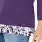 Karen Scott Women's Printed Trim Top Purple Size Petite S