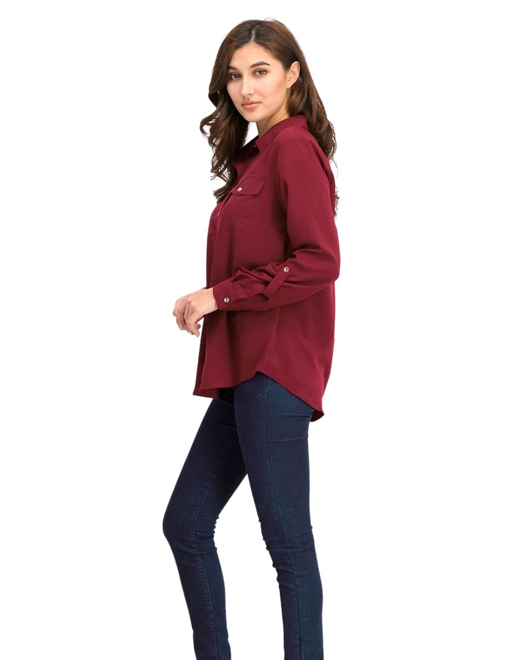 Charter Club Women's Two Pocket Shirt Red Size X-Large