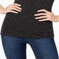 Maison Jules Women's Speckle Sleeveless Scoop Neck Top Black Size XS