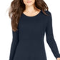 Style & Co Women's Ribbed Sweater Dress Navy Size Petite S