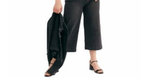 Free People Women's Lace up Cropped Jeans Black Size 31