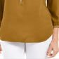 JM Collection Women's Studded Button Cuff Top Mustard Size Petite L
