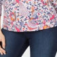Charter Club Women's Cotton Printed Top White Cmb Size Petite XL
