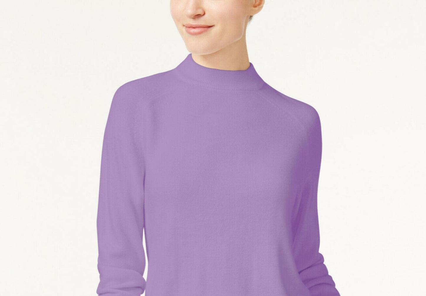 Karen Scott Women's Mock Neck Sweater Purple Size Petite L