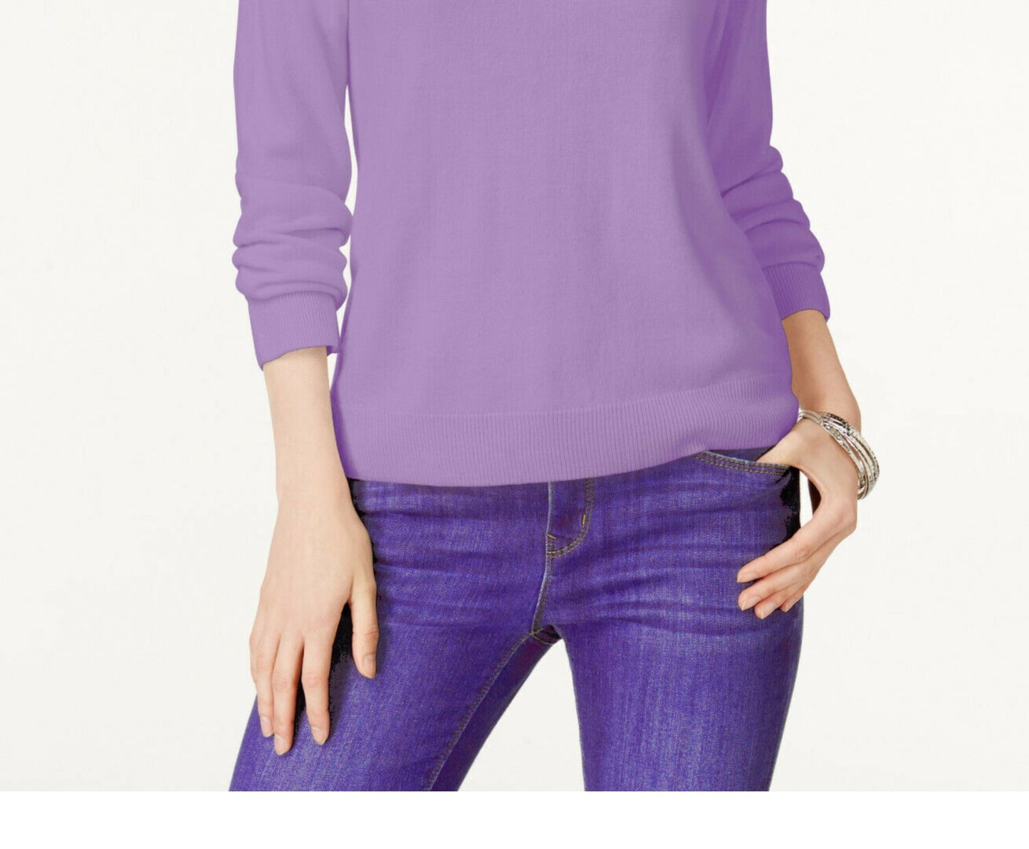 Karen Scott Women's Mock Neck Sweater Purple Size Petite L