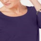 Karen Scott Women's Cotton Scoop Neck Top Purple Size Petite L
