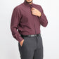 Society of Threads Men's Slim-Fit Non-Iron Performance Solid Dress Shirt  Burgundy  Size XL