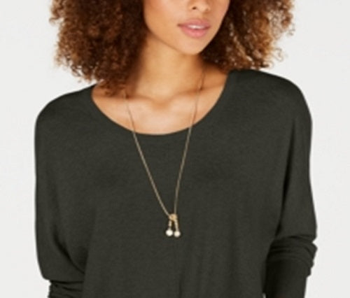 Style & Co Women's Tie Front Sweater Gray Size S