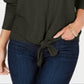 Style & Co Women's Tie Front Sweater Gray Size S