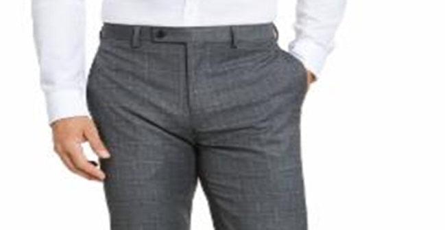 Ralph Lauren Men's Classic Fit UltraFlex Stretch Windowpane Dress Pants Gray Size 42X30