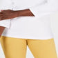 Karen Scott Women's Eyelet V Neck Cotton Top White Size Petite L