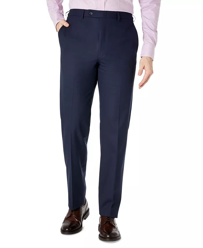 Ralph Lauren Men's Classic Fit UltraFlex Stretch Mini-Grid Dress Pants Navy Size 34