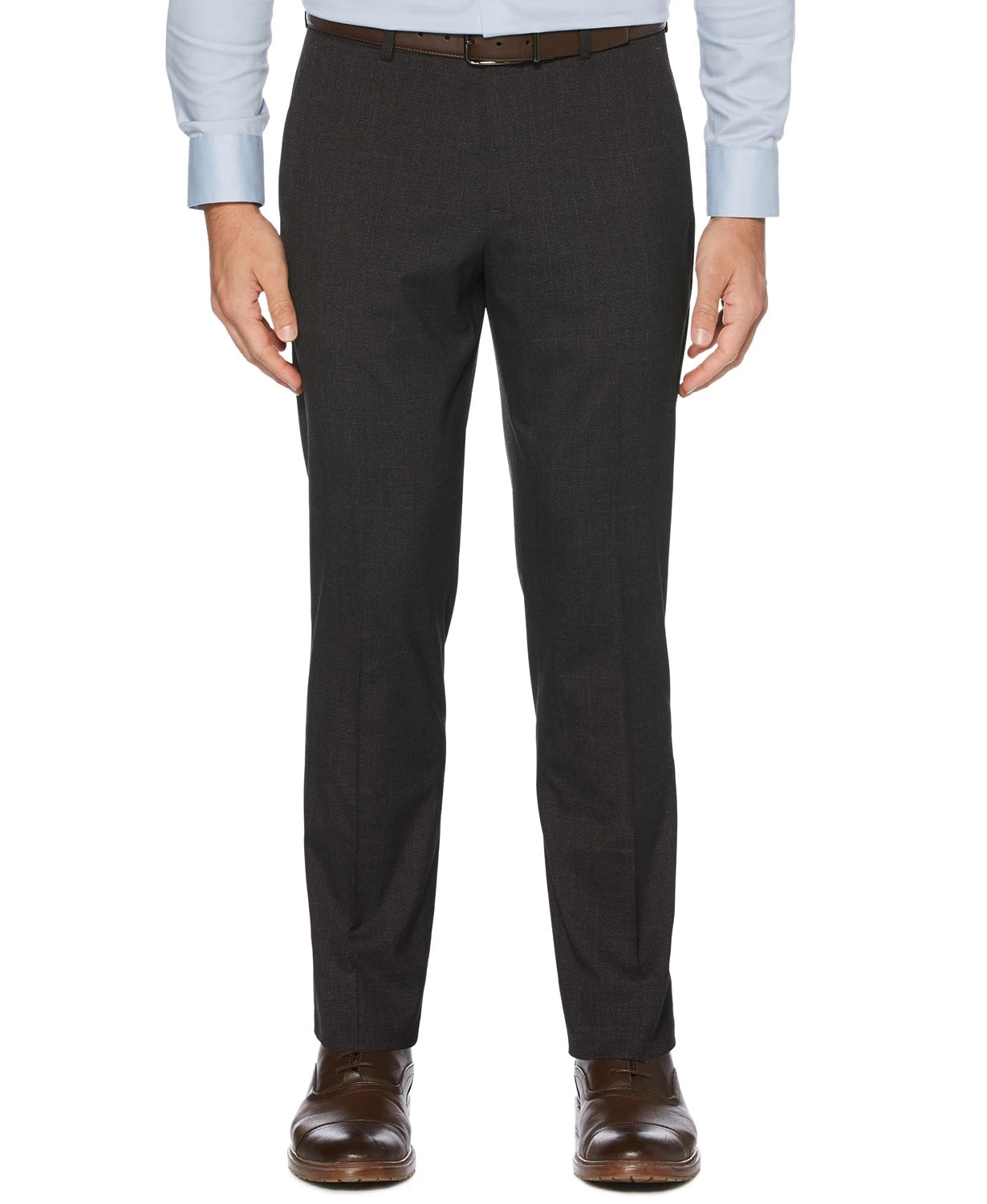 Perry Ellis Men's Portfolio Slim Fit Tonal Plaid Dress Pants Port Red Size 31X30