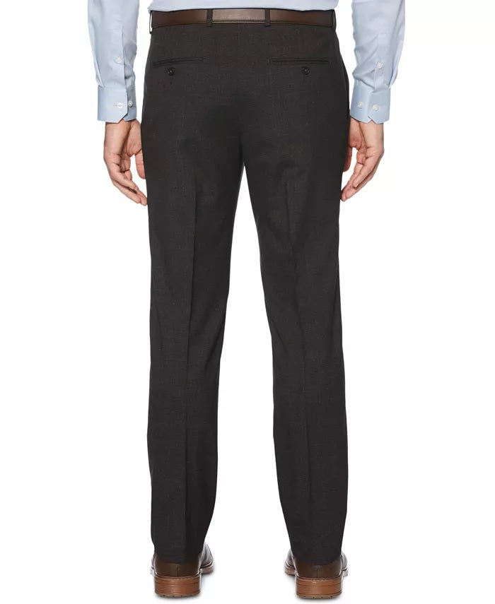 Perry Ellis Men's Portfolio Slim Fit Tonal Plaid Dress Pants Port Red Size 31X30