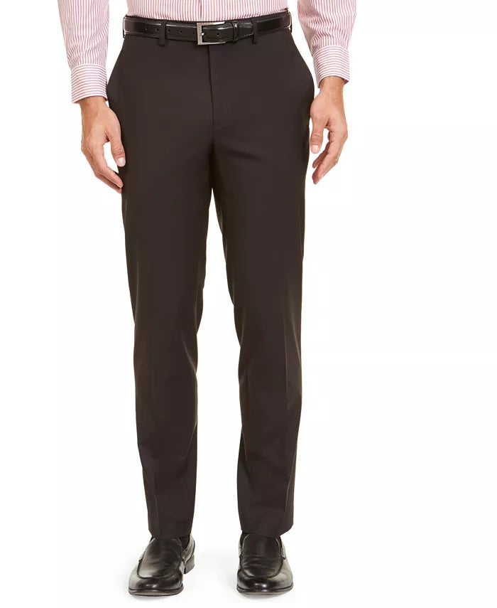 Ralph Lauren Men's Classic Fit UltraFlex Stretch Mini Houndstooth Dress Pants Burgundy Size 30