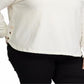 Ralph Lauren Women's Plus Button Trim Boatneck Shirt White Size 3XL