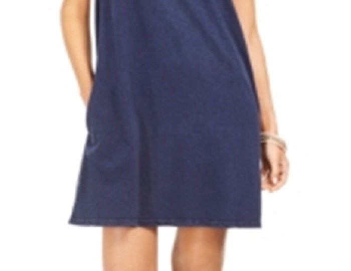 Style & Co Women's One Pocket T-Shirt Dress Blue Size Small