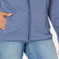 Karen Scott Women's Zip Front Sweater Blue Multi  Size Petite S