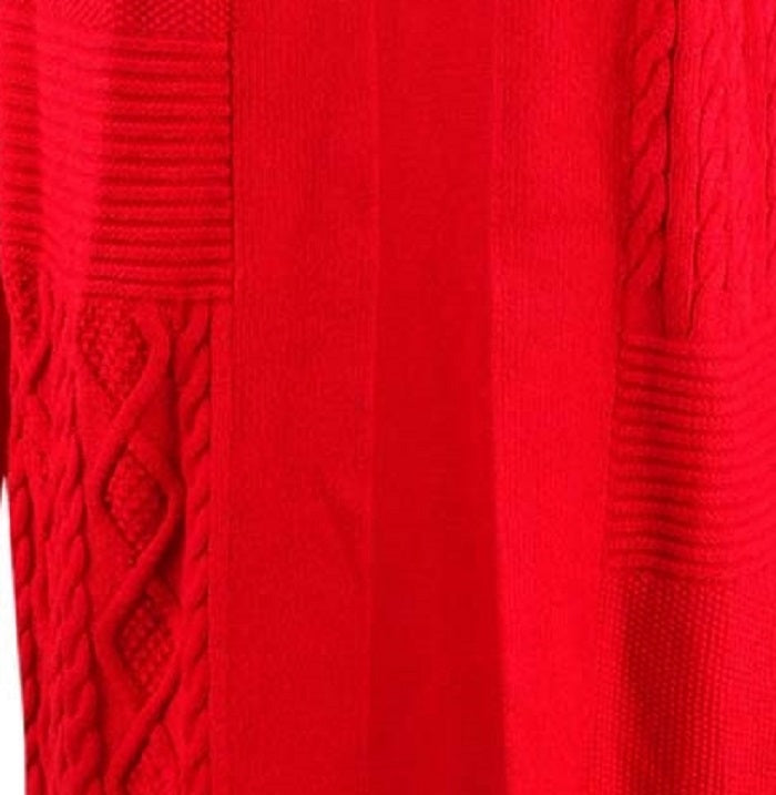 Charter Club Women's Patchwork Cardigan Red Size Petite Large