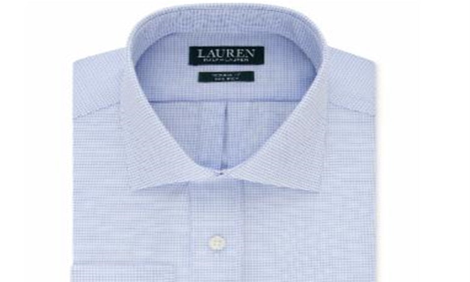 Ralph Lauren Men's Patterned Dress Shirt Blue Size 32-33