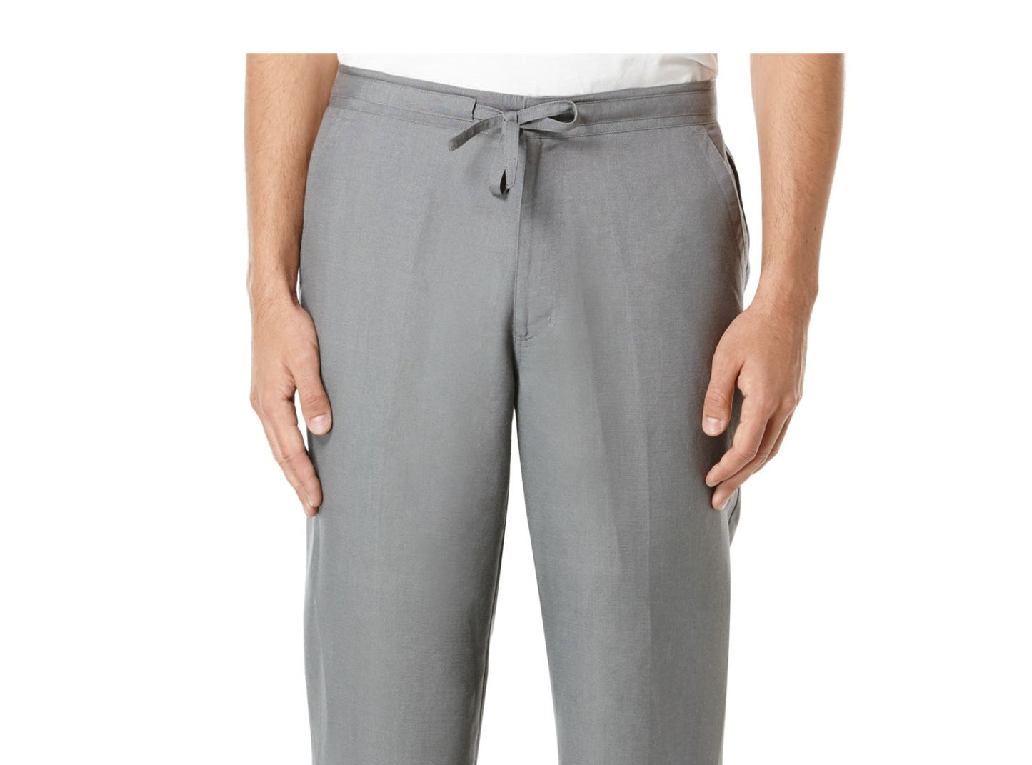 Cubavera Men's Classic Fit Linen Blend Pants Gray Size Small