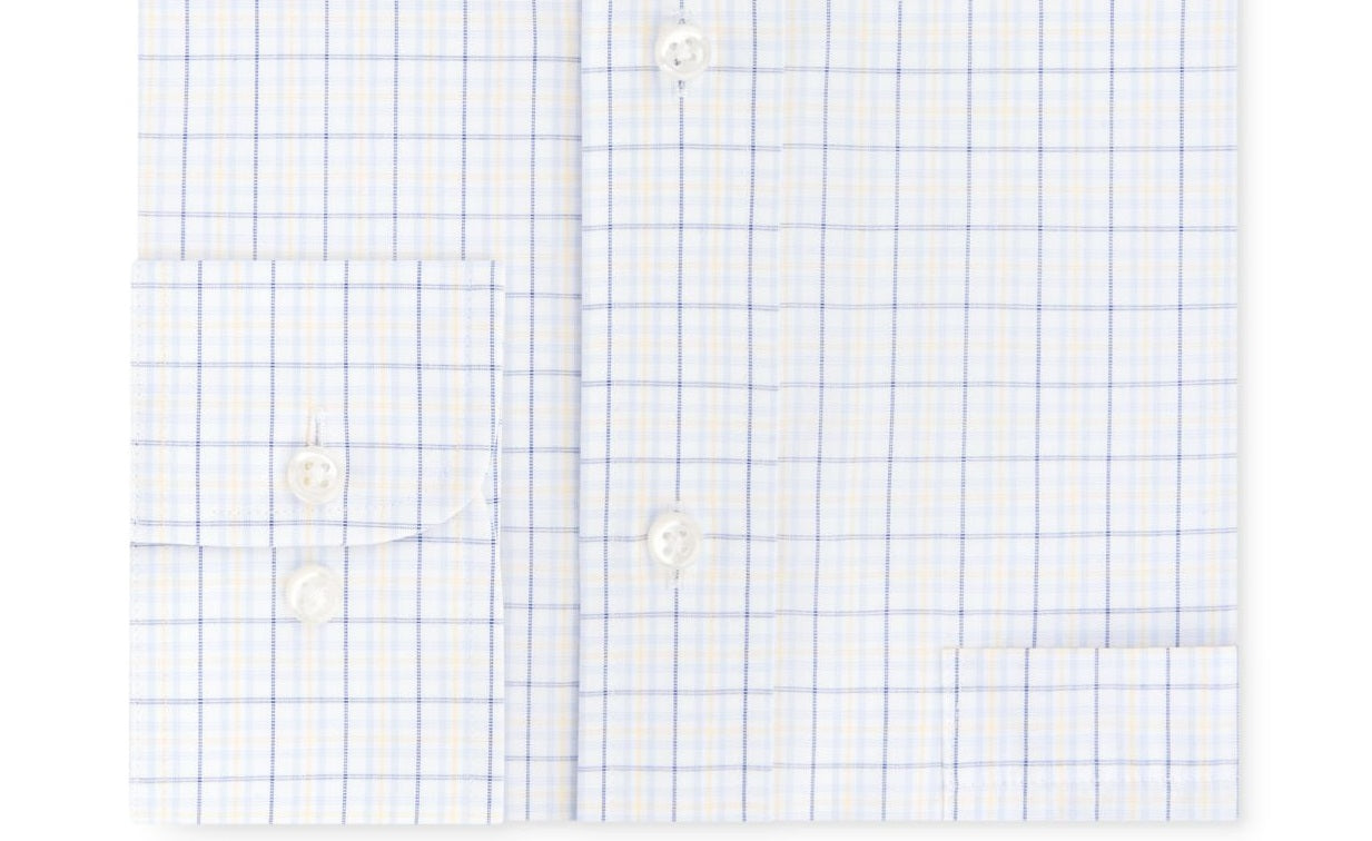 Eagle Men's Classic Fit Non Iron Stretch Collar Check Dress Shirt White Size M