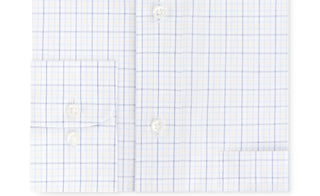 Eagle Men's Classic Fit Non Iron Stretch Collar Check Dress Shirt White Size M
