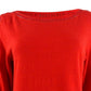 Charter Club Women's Crochet Inset Top Red Size Small