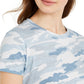 Lucky Brand Women's Camo Graphic T-Shirt Blue Size X-Small