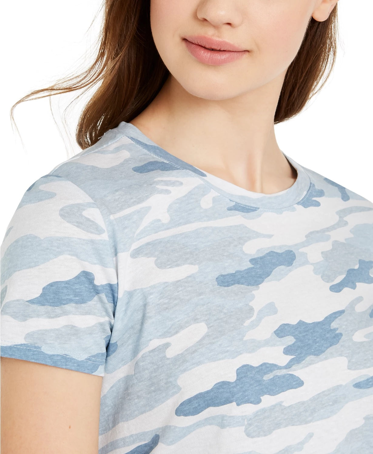 Lucky Brand Women's Camo Graphic T-Shirt Blue Size X-Small