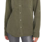 Sanctuary Women's Conroy Surplus sleek and clean button up chest patch pockets Shirt Green Size XL