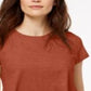 Style & Co Women's Handkerchief Hem T-Shirt Copper Size X-Small